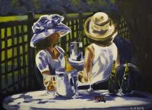novus art two women sitting sue hooper