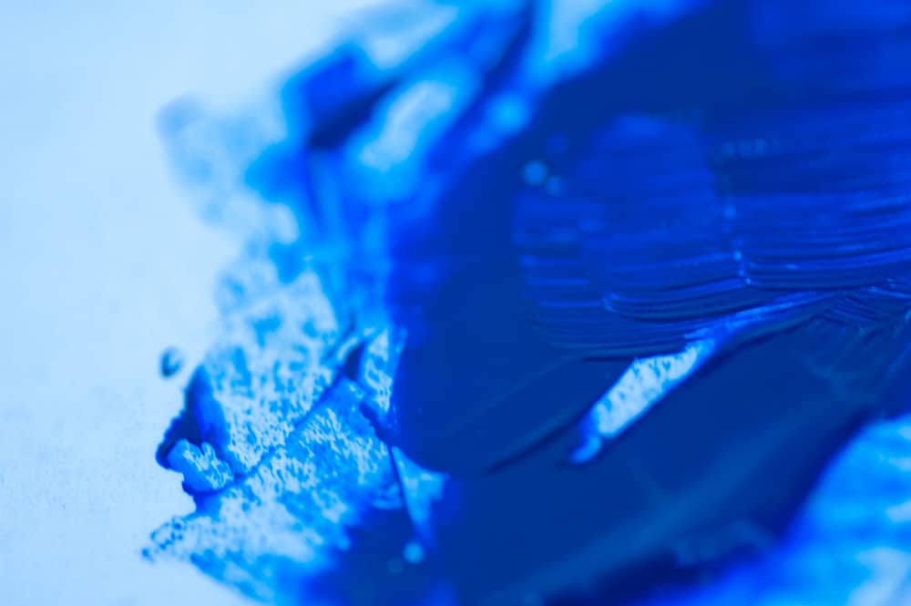 close up blue paint