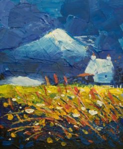 novusart leigh Wilkinson acryliclandscape blue and yellow mountain