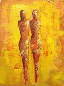 novus art studio leigh wilkinsonyellow palette knife painting
