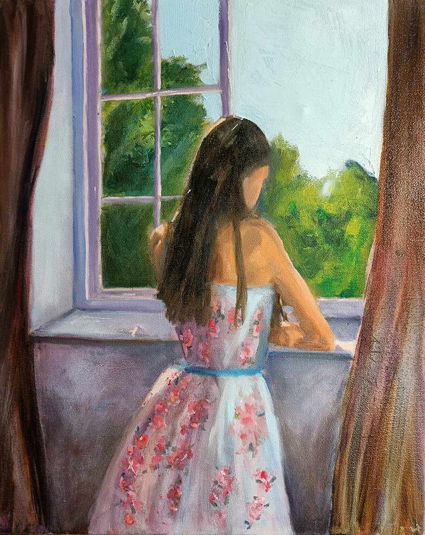 novus-art-studio-elaine-hayward-girl-at-the-window-oil